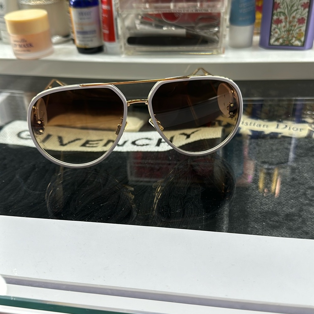 Authentic Christian Dior aviator sunglasses, gold frame